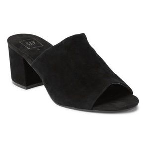 GAP Women's Black Open-toe Block Heel Mules